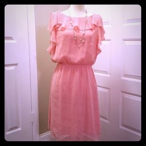 H&M size 8 pink flutter sleeve dress Elastic waist